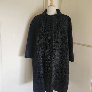 Astrakin Black Swing Coat, Made in France, Styled by Lepshire, Vintage, M/L